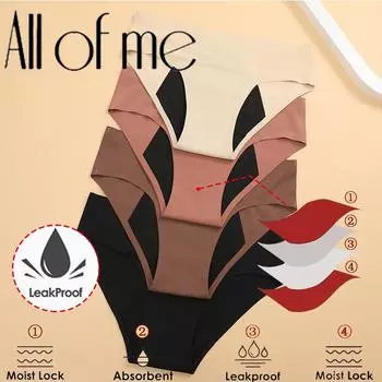 1 шт. женские менструальные трусы физиологические трусы герметичное нижнее белье женские менструальные трусы с высокой талией хлопковые трусы плавки S&1pc чёрный
