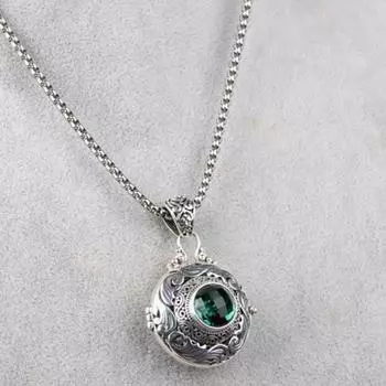 1 шт. Женские модные украшения в стиле ретро Gawu Box Подвеска может открываться Фото коробка Саше Ожерелье Памятный подарок жёлтый