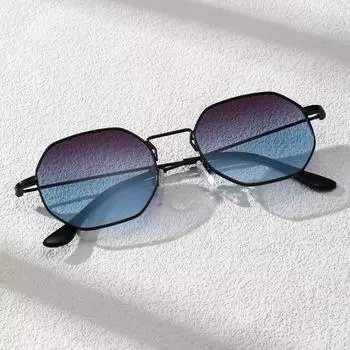 1 шт. Женские очки в металлической оправе в повседневном стиле, модные, подходят для активного отдыха, отпуска, повседневной жизни one size синий/чёрный