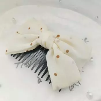 1 шт. Женские сказочные аксессуары для волос с бантом в горошек, челка и расческа для волос, подходят для ежедневного использования в качестве подарка