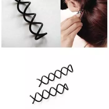 1 шт., женские спиральные винты, аксессуары для волос для девочек, заколки для волос, черные заколки для волос, заколки для женщин, головные уборы для изготовления булочек чёрный