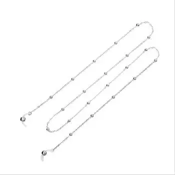 1 шт. Женские золотые цепочки для очков, солнцезащитные очки, для чтения, с бусинами, шнурок для очков, шейный шнурок