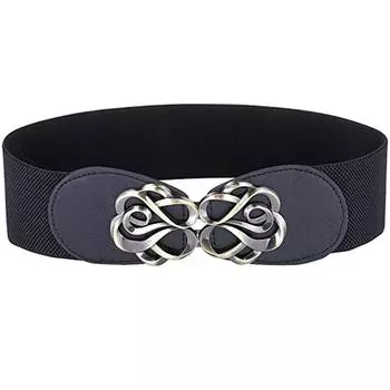 1 шт. женский эластичный винтажный ремень для платья эластичный пояс LXY 60-80cm чёрный