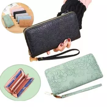 1 шт. женский блестящий кошелек длинный кошелек на молнии держатель для карточек чехол модная женская сумочка-клатч чёрный