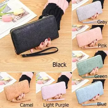 1 шт. женский блестящий кошелек длинный кошелек на молнии держатель для карт чехол женский клатч сумочка чёрный