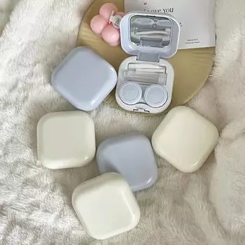 1 шт. Женский цветной футляр для контактных линз Sweet Style, косметический футляр для контактных линз, дорожный набор, аксессуары для очков светло-желтого