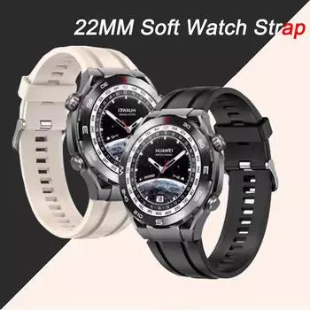 1 шт., женский и мужской силиконовый ремешок 22 мм, совместимый с Huawei, Samsung, Xiaomi, Galaxy Series, мягкий дышащий водонепроницаемый браслет, аксессуары для смарт-часов 22mm чёрный