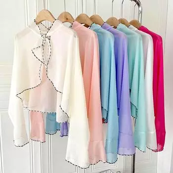 1 шт. женский кардиган дышащий солнцезащитный платок модная защита от солнца защита рук длинный рукав тонкий свободный корейский стиль розы красного