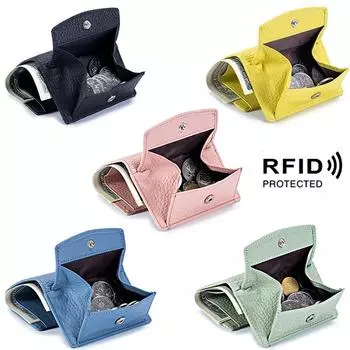 1 шт., женский маленький кошелек для монет, кожаный кошелек с зажимом для карт, кожаный кошелек с новым узором