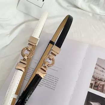 1 шт. женский ПУ черный белый пояс тонкий эластичный пояс для платья аксессуары для одежды чёрный