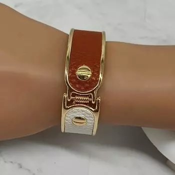 1 шт. Женский регулируемый браслет с пружинной застежкой - богемный ретро-геометрический текстурированный дизайн, универсальный для повседневной носки коричневый