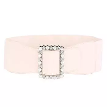 1 шт. женский ремень модный жемчужная пряжка формирующий пояс универсальный эластичный пояс из искусственной кожи широкий талия уплотнитель с платьем пальто