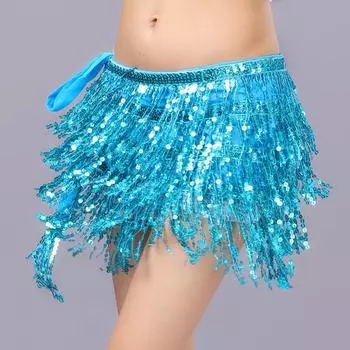 1 шт., женский сексуальный танец живота, шарф, обруч, пояс, платье, женские костюмы для шоу, блестки, кисточки, юбка для танцовщицы в Таиланде/Индии/Арабском стиле серебряный