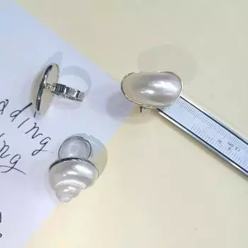 1 шт. Женское кольцо натуральное перламутровое кольцо с ракушкой регулируемое для женщин подарок на день рождения, Хэллоуин, Рождество 25x30mm