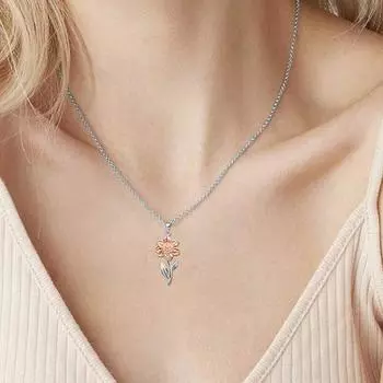 1 шт., женское кулон-цепочка с подсолнечником, ожерелье, колье, вечерние ювелирные изделия, подарок золотистый