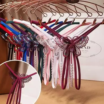 1 шт. Женское нижнее белье, соблазнительное, прозрачное, сексуальное, с открытой промежностью, модное, индивидуальное, стринги, трусы с жемчужной цепочкой