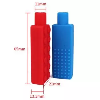 1 шт., жевательный карандаш-топпер, силиконовый прорезыватель, колпачок-карандаш, сенсорная игрушка 2 красный