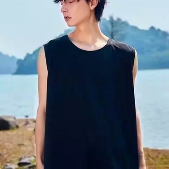 1 шт. жилет тренд полиэстер простота однотонный молодежный впитывающий пот свободный круглый вырез 4XL
