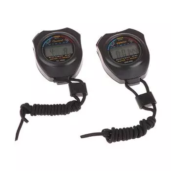 1 шт. ЖК-таймер секундомер таймер инструмент черный портативный водонепроницаемый хронометр ручной секундомер цифровой спортивный секундомер