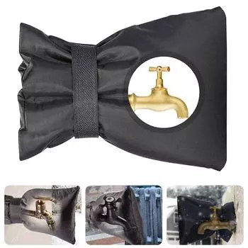 1 шт., зимние носки для защиты от замерзания, черный чехол для крана, водонепроницаемая многоразовая защита для крана на открытом воздухе 5.9x7.3inch чёрный