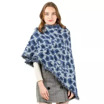 1 шт. Зимние теплые шарфы с бахромой, ветрозащитные, с леопардовым принтом, мягкие утолщенные длинные одеяла, треугольный шарф