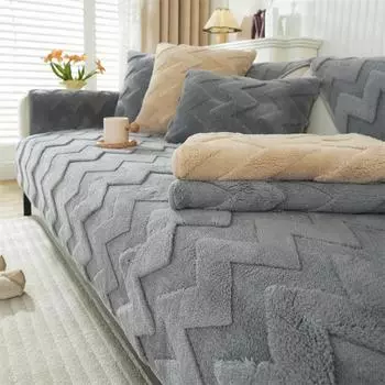 1 шт. Зимний плюшевый чехол для дивана, коврик, скандинавский утолщенный противоскользящий чехол для дивана, полотенце, пылезащитный чехол для дивана для гостиной, домашнего декора 70x70