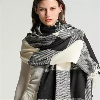 1 шт. Зимний теплый кашемировый женский длинный бандана пашминовый платок женский шарф кисточка шаль и накидки роскошный клетчатый шарф as the picture