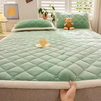 1 шт., зимняя молочная бархатная утолщенная теплая простыня, покрывало, одноместное, двойное, мягкое, тонкое, складное, наматрасник, топперы, татами, стеганый коврик 90x200cm 1pc