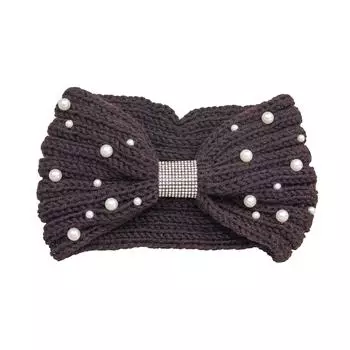 1 шт. Зимняя повязка на голову с жемчугом для женщин, вязаные шерстяные повязки на голову, новый хлопковый головной убор, эластичная повязка для волос, аксессуары для волос