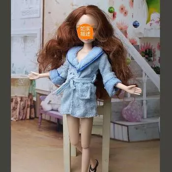 1 шт. Зимняя синяя пижама, одежда для сна для куклы Барби, одежда для кукольного домика Барби BJD, аксессуары для одежды для кукол 1/6, детская игрушка синий