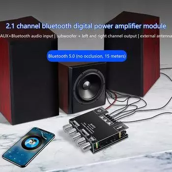 1 шт. Zk-Mt21 2X50 Вт + 100 Вт 2,1-канальный Bluetooth 5,0 сабвуфер цифровой басовый усилитель