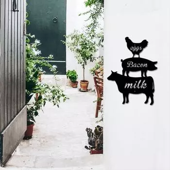 1 шт. Знак фермерского дома – металлическое настенное искусство с сельскохозяйственными животными, элегантные настенные таблички и украшения для декора садовой вечеринки