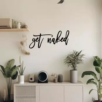 1 шт. Знак «Get Naked» — декор стены ванной комнаты, черные буквы Word Art, элегантная металлическая настенная подвеска для стильного декора ванной комнаты чёрный