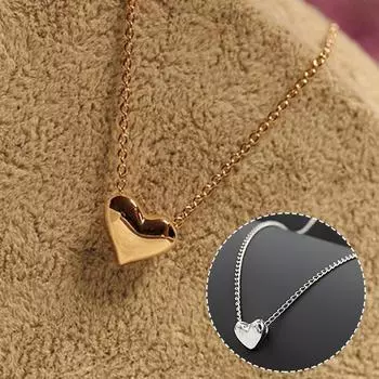 1 шт. Золотая любовь праздничные подарки сердце кулон модный сплав материал популярные женские ювелирные изделия сердце ожерелье геометрическая форма серебряный