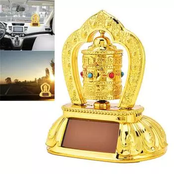 1 шт. Золотая солнечная энергия тибетское тибетское колесо буддистское для украшения интерьера автомобиля