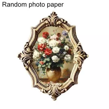 1 шт. Золотая винтажная композиция для стола, оригинальная смоляная европейская рамка для фотографий в форме эллипса, настольные украшения