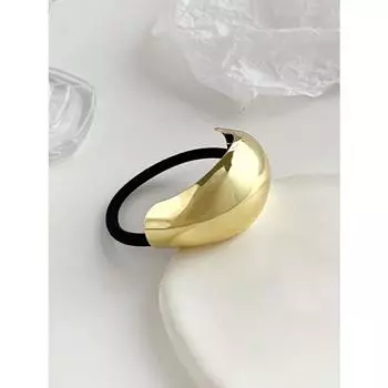 1 шт. Золотистые металлические геометрические эластичные резинки для волос, манжета для волос «хвост», обертка для густых тонких волос, резинка для женщин, девушек, аксессуары для волос