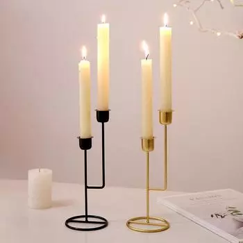 1 шт. Золотой черный конусный подсвечник романтический ужин при свечах кованый подсвечник домашнее украшение чёрный