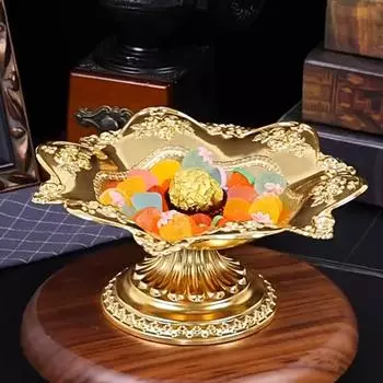 1 шт. Золотой металлический поднос, универсальный органайзер, тарелки для закусок для дома, гостиной, столовой, маленькие фруктовые чаши в европейском стиле, золото