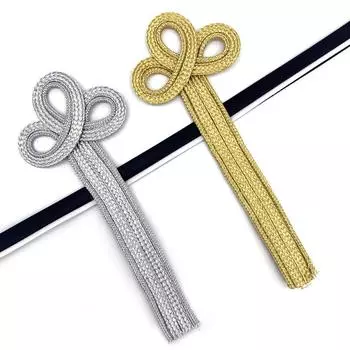 1 шт. Золотые китайские пуговицы ручной работы для чонсама, застежки-узлы, сделай сам 10*4cm