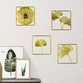 1 шт. Золотые настенные украшения с кросс-бордером Ginkgo Biloba, маленькие настенные мини-украшения