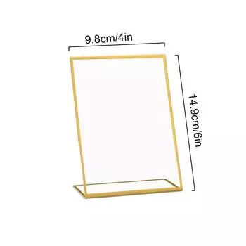 1 шт. золотые рамки для ресторана, акриловые настольные подставки для меню, фоторамка, держатель для свадебной прозрачной бумаги, офисный держатель для вывески, подставка для дисплея 98x149mm