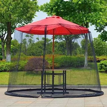 1 шт. зонтик полиэстер экран москитная сетка патио солнцезащитный козырек подходит для использования на открытом воздухе сетка портативный 300x230cm чёрный