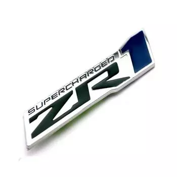 1 шт. ZR1 логотип автомобиля металлический хромированный значок наклейка для Corvette SUPERCHARGED багажник багажника боковая пластина эмблема наклейка