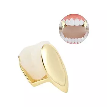 1 шт. Зубные решетки для клыков, одиночные, одиночные, вампирские, клыки, колпачки золотой