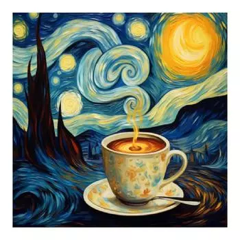 1 шт. Звездное небо краска по номерам рисунок кофе на холсте картинки с числами для взрослых настенное искусство поделки подарок своими руками 40x40cm NO Frame