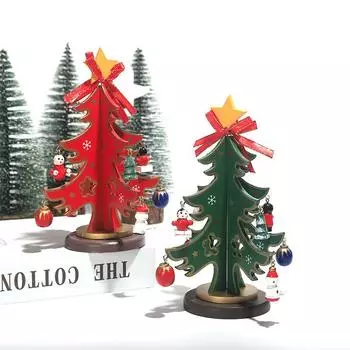 1 штДетский, ручной работы, своими руками, новогодний декор, рождественская елка, стерео деревянная рождественская елка зелёный