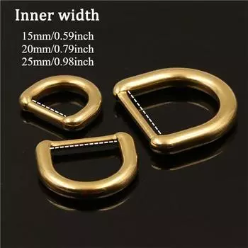 1 штука Литая D-образная пряжка из латуни для кожаного ремесла, сумки, кошелька, ремня, стропы, ошейника для собаки 15/20/25 мм Inner width 15mm