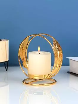 1 скандинавский простой подсвечник железный художественный подсвечник романтическая атмосфера обеденный стол журнальный столик украшение аксессуар 021&1pc