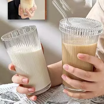 1 слюда (Это не стекло) Стакан в стиле оригами с крышкой и соломой, стакан для холодного кофе, безалкогольных напитков